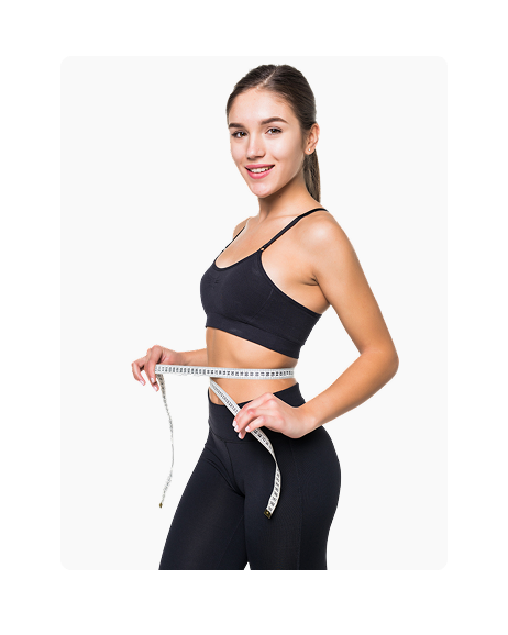 Woman measuring waist